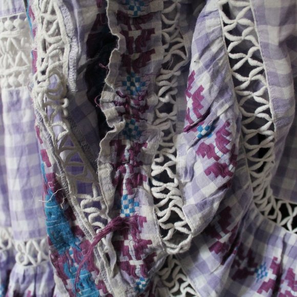 Dodo Bar Or Gingham Check Cotton Jacquard Maxi Dress Size Small - Picture 10 of 13